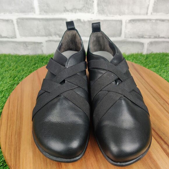 Naot Apera Soft Black Leather Women’s Size 7/EU 38 Slip On Elastic Strap Loafers - Picture 6 of 12